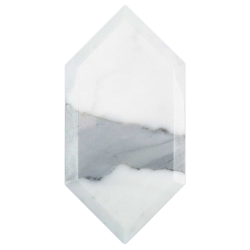Calacatta 4x8 Beveled Hexagon Polished Marble Tile