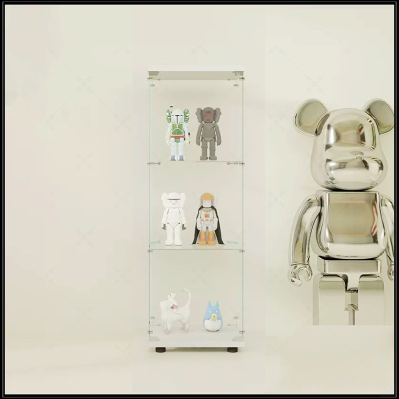 Vitrine à une porte avec 3 tablettes, Blanc