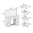 Kahari Modern Vanity Table with Mirror & 9 Drawers, 47.2"W Makeup Desk