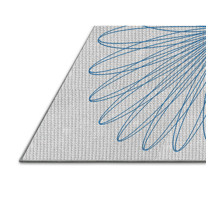 Tapis de zone bleue à motifs, Rectangle 5 pi x 7 pi