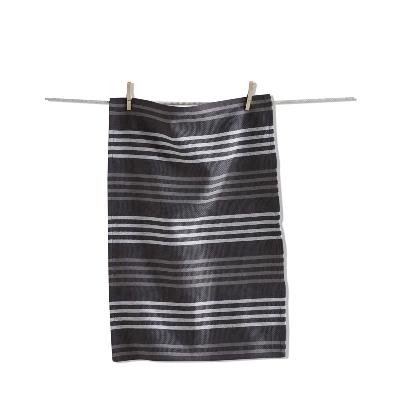 Basket Weave Stripe Dishtowel Gray, Gray