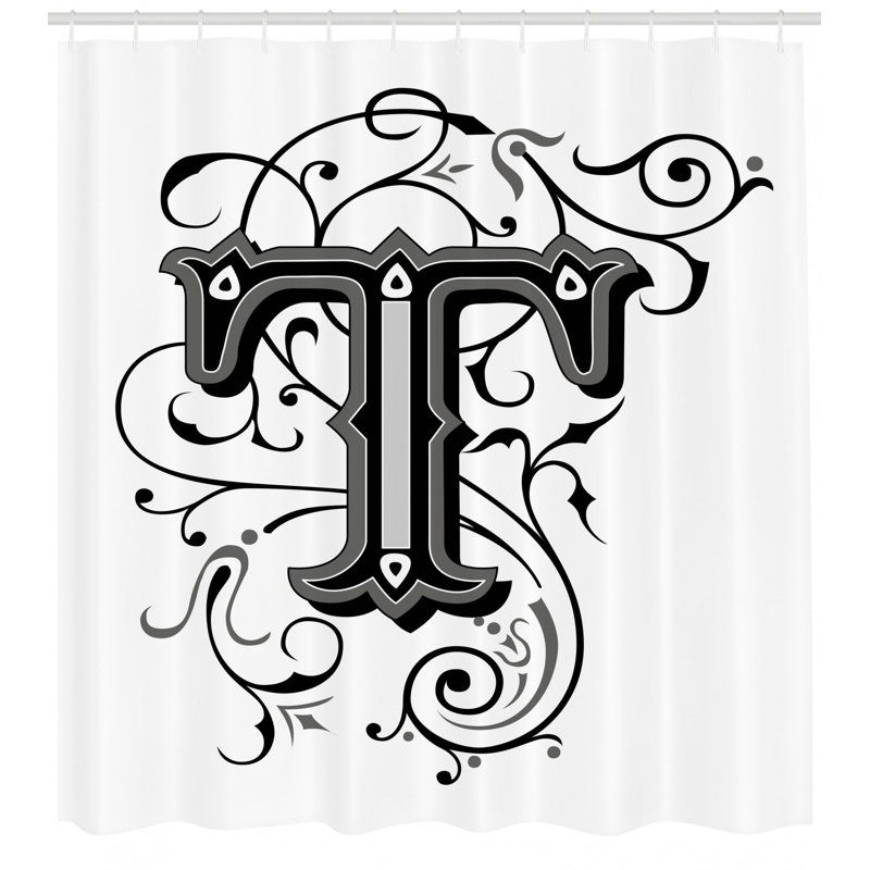 Shower Curtain with Hooks Included, 69" H x 105" W