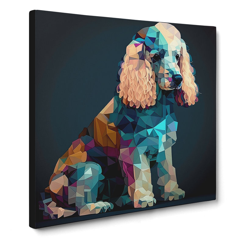 Poodle Cubism - Wrapped Canvas, 50cm H x 50cm W