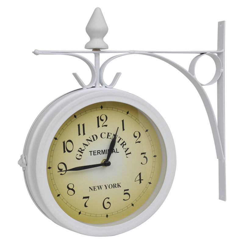Metal Wall Clock, White