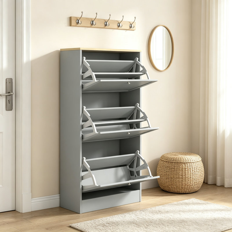 18 Pair Flip Down Shoe Storage