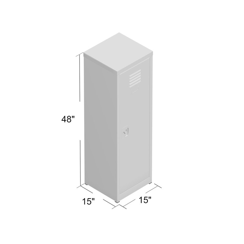 Blue Steel 1-Tier Storage Locker with Lock and Hooks