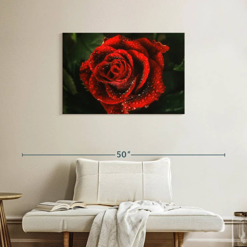 Élégante rose rouge rosée, H 24 po x l 36 po