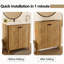 Meuble-lavabo pliable de 76 cm avec évier en céramique – Installation brevetée en 1 minute, gain de place et montage facile, style américain-596467429