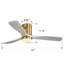 Ventilateur de plafond décoratif 52 pouces avec lumière DEL à intensité variable, télécommande 6 vitesses, 3 pales en bois massif, moteur à courant continu réversible pour le salon