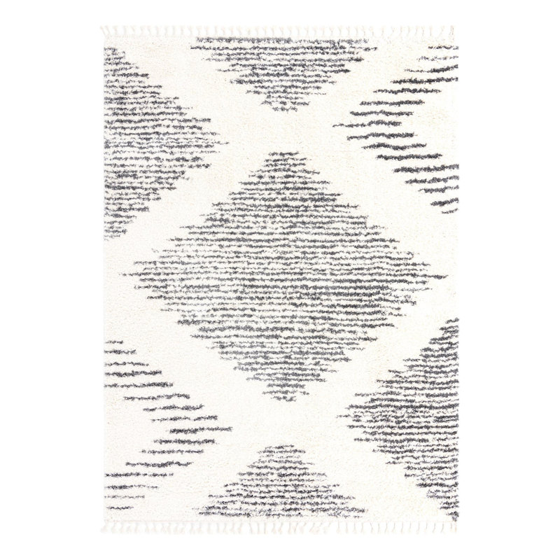 Tapis gris / blanc Rodney, Rectangle 9 pi x 12 pi