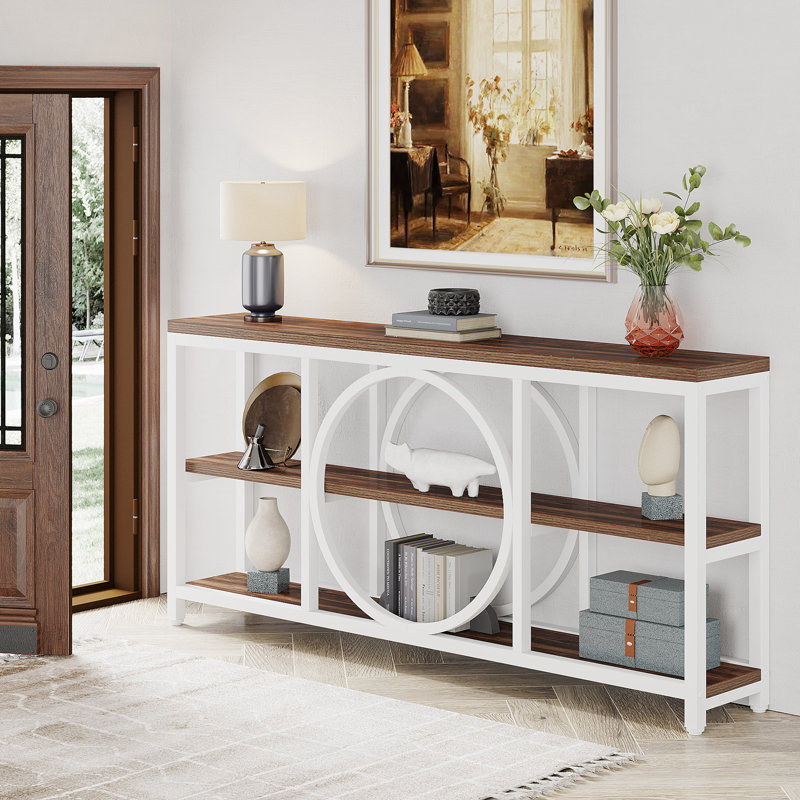 Console 70,9 po Nunki, Noyer/blanc