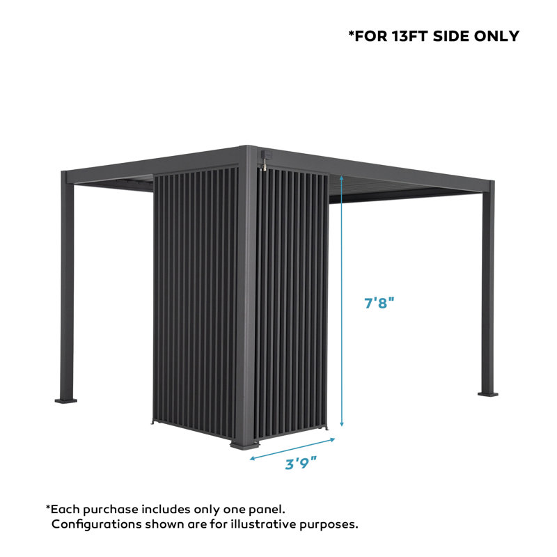 Panneau 111 déco pour accessoires de pergola, H 93,6 po x l 46,8 po x P 2,4 po, Gris anthracite
