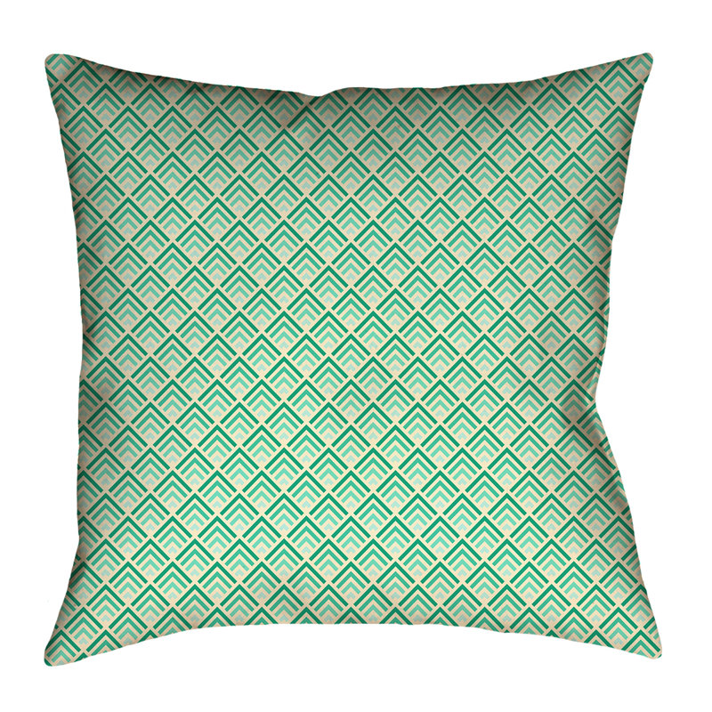 Katelyn Elizabeth Geometric Reversible Pillow Cover, 14" x 14", Yellow/Green, Cotton Twill