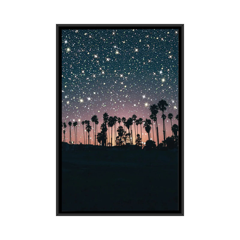 Crépuscule ciel scintillant-impression d’art graphique, H 26 po x l 18 po x 1,5 po, Cadre noir, Pas de tapis