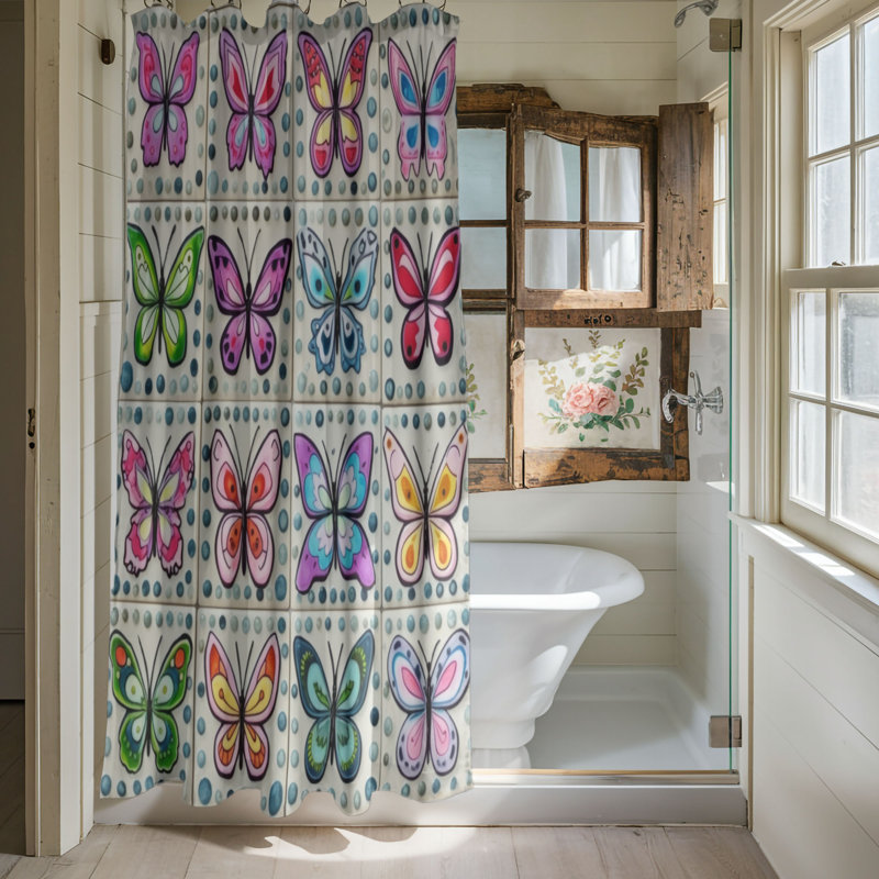 Iyeisha Patchwork Shower Curtain, 74"H x 71"W