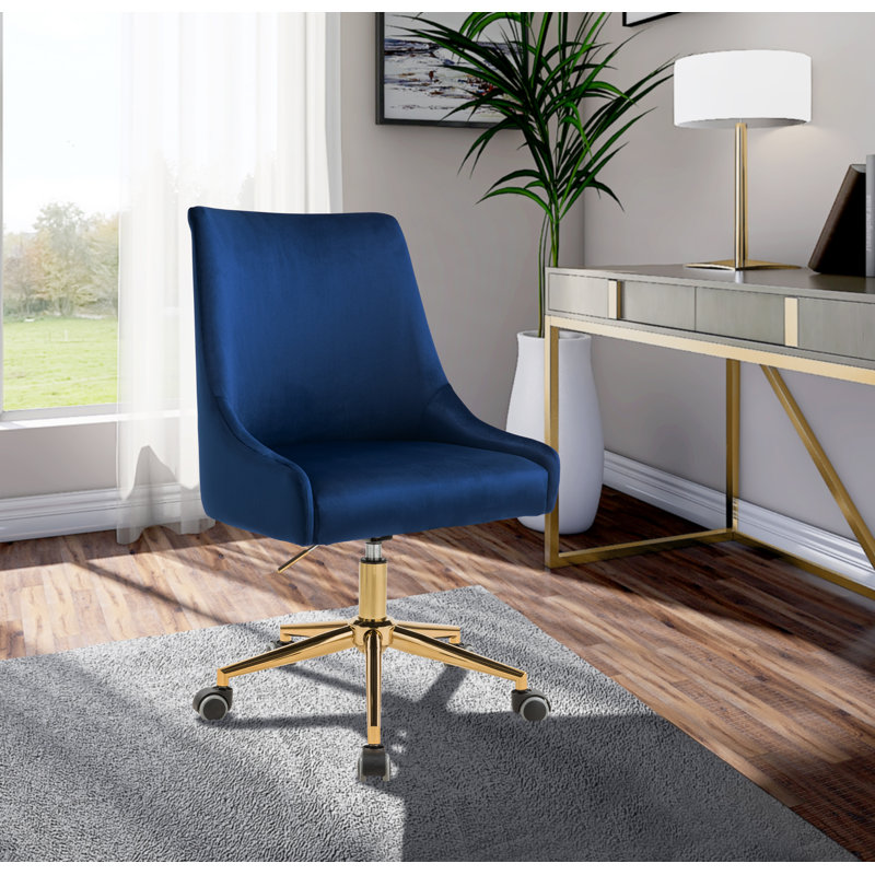 Chaise de bureau Karina Ellenberger, Velours noir, Doré