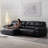 Black Faux Leather Modular Sofa cushion couch
