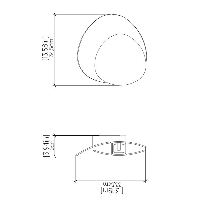 Leaf Manufactured Wood Flush Mounted Sconce, Teak