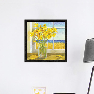 Daffodils in the Window 1 Piece Wall Art on Canvas