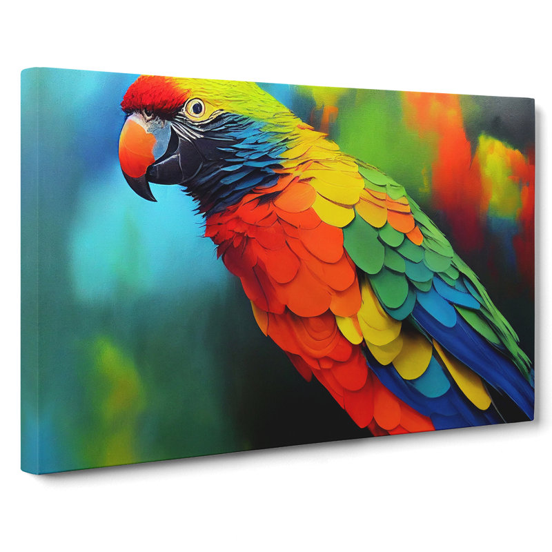 Colourful Parrot Portrait Vol.1 - Wrapped Canvas, 35cm H x 50cm W x 3cm D
