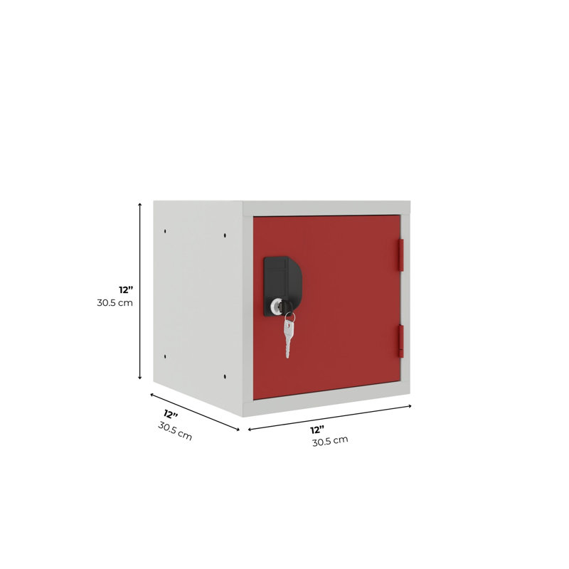 Casiers 12 "Stokes - casier 7035P - porte RAL 5010P, Rouge