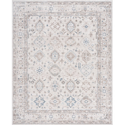 Saxton Oriental Indoor Polypropylene & Polyester Area Rug, Blue