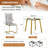 Modern Glam 5-Piece Round Tempered Glass Dining Table Set with Gold Base and Cantilever Chairs-1392514964-1392514953