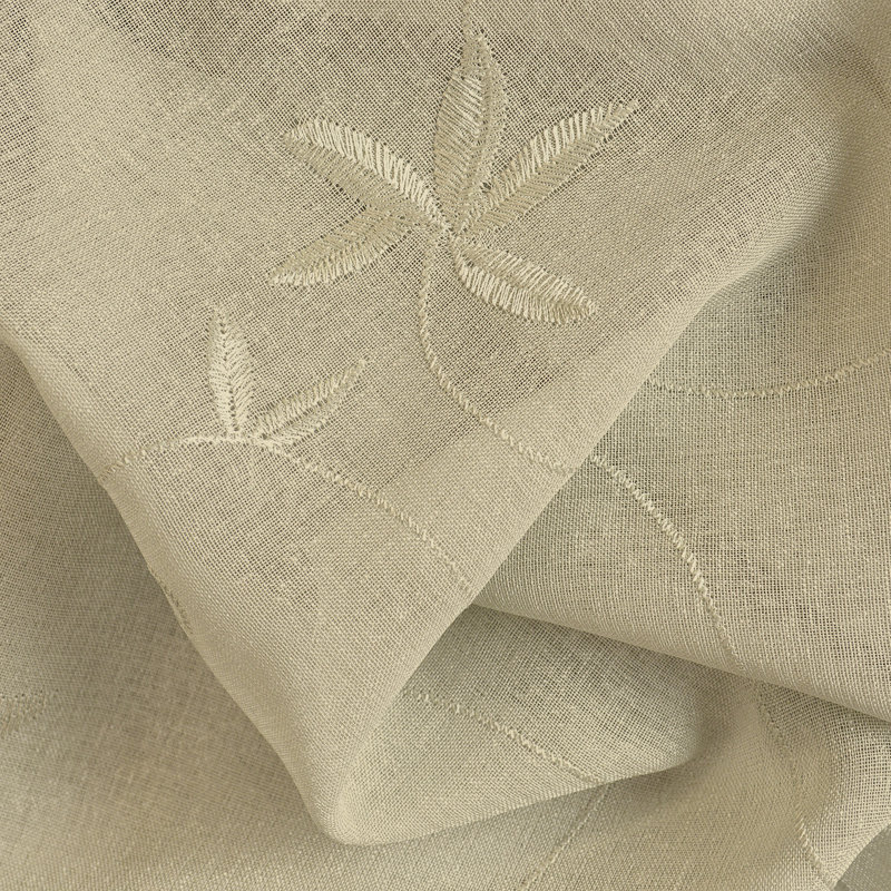 Elland Semi Sheer Curtain Single Panel, Linen, 52" x 84"