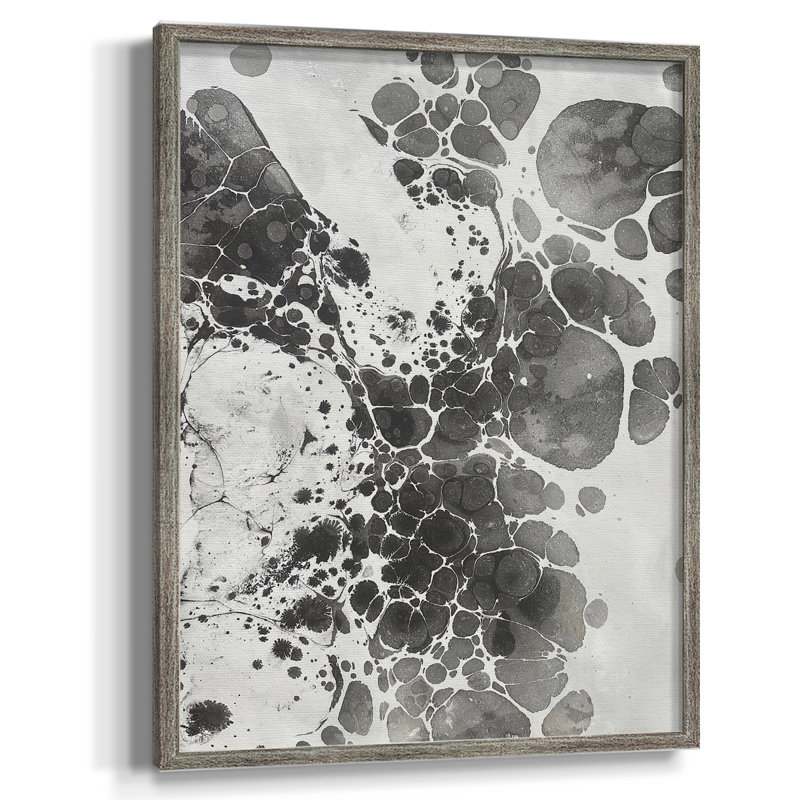 Marbling III Framed Print - Solid Wood, 11" H x 9" W