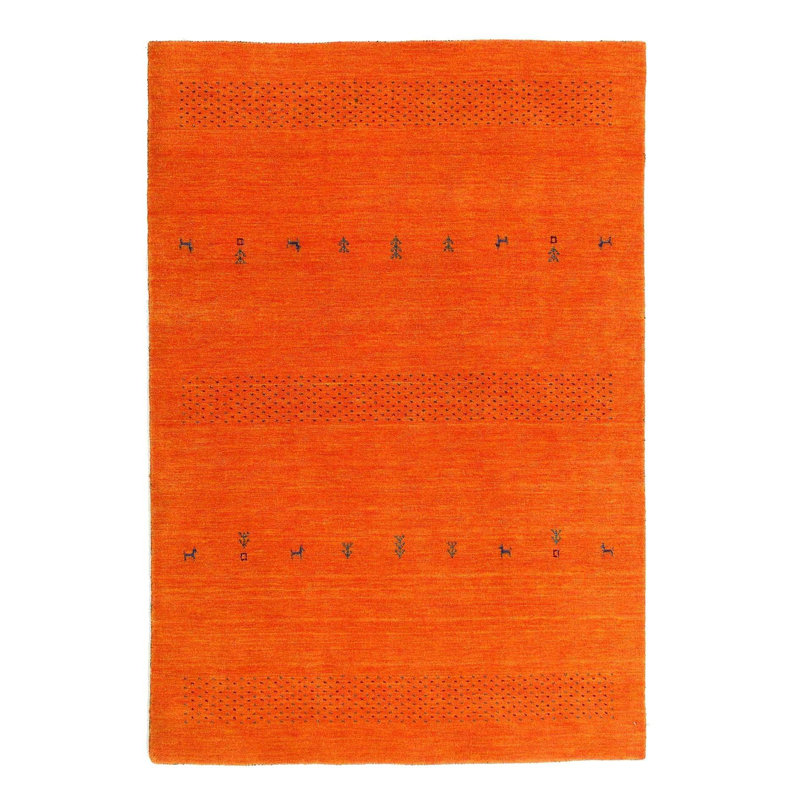 Geometric Area Rug in Orange