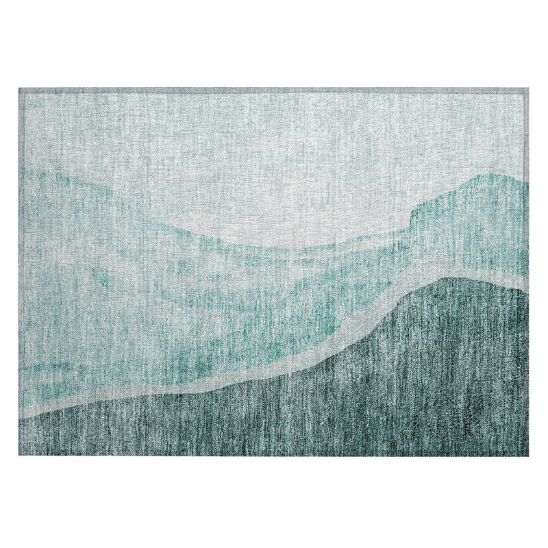Cherisse Washable Abstract Indoor / Outdoor Rug, Rectangle 1'8" x 2'6"