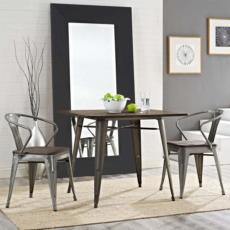 Chaise en bambou / acier Modway Promenade, Bronze industriel