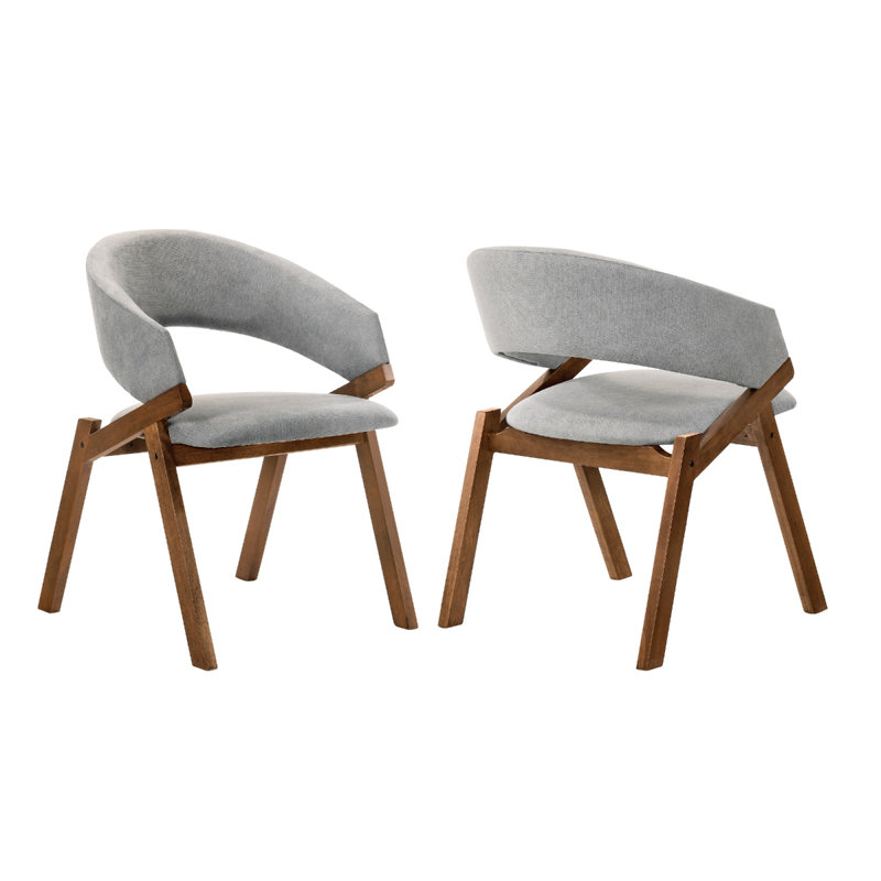 Chaise d'appoint en gris Moberg, Noyer