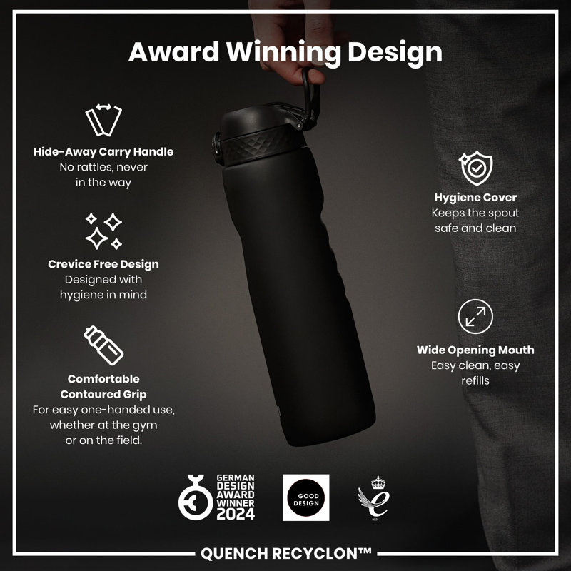 Ion8 Water Bottle, Black