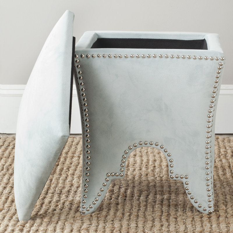 Upholstered Ottoman, Silver, Silver Sage
