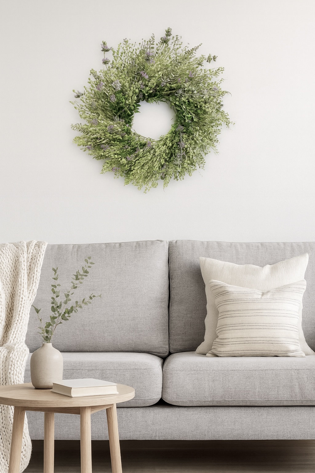 22" Dried Wildflower Spring Wreath