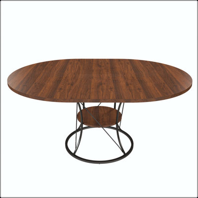 43" Extendable Round Dining Table with Storage Shelf