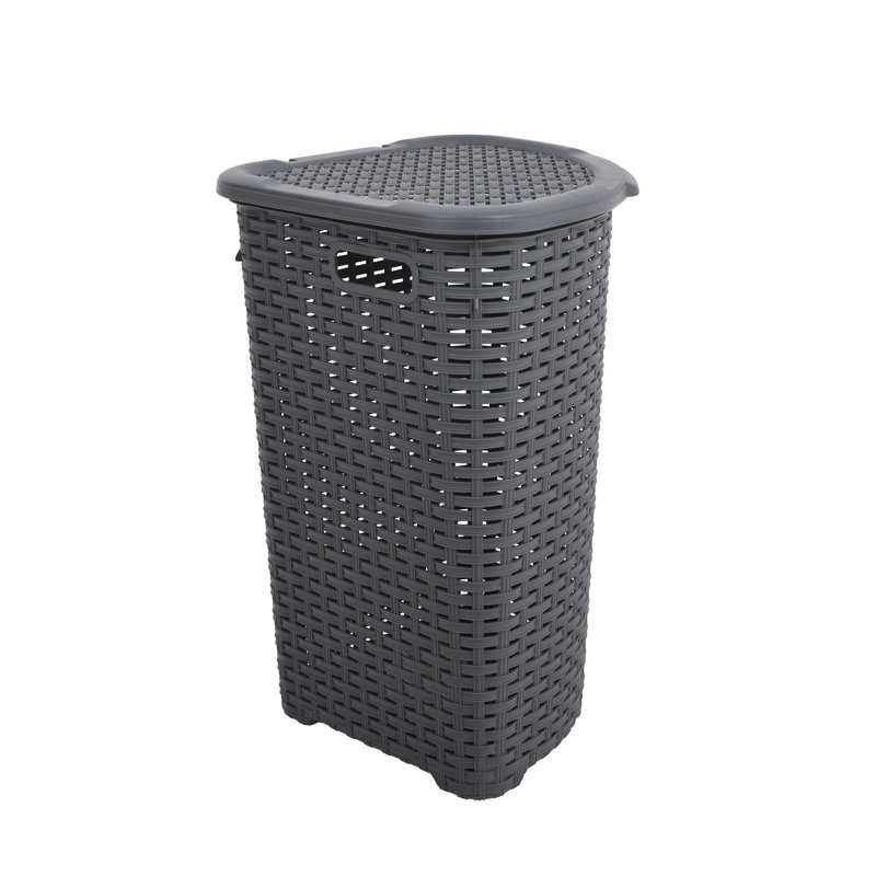 Jaliyah Plastic Laundry Hamper with Handles, Grey