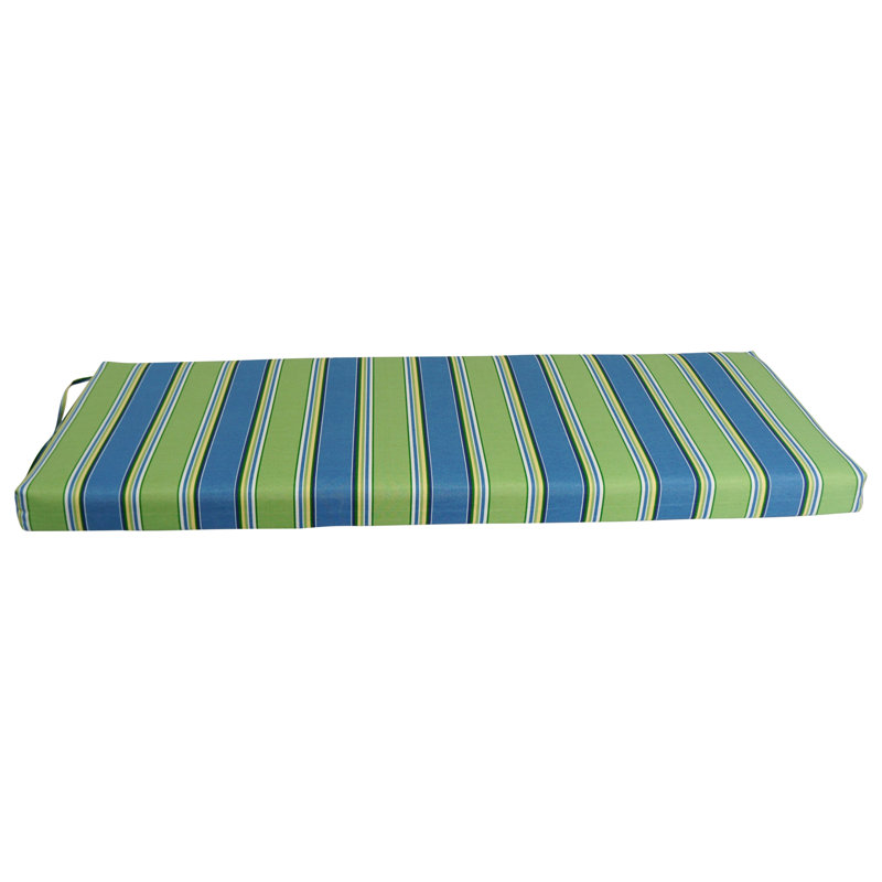 Outdoor 3'' Bench Seat Cushion, 3.5" H x 48" W x 19" D, Haliwell Caribbean Striped