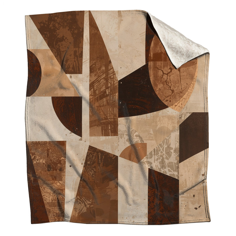 Brown Geometric Abstract Blankets, 50in W x 60in H