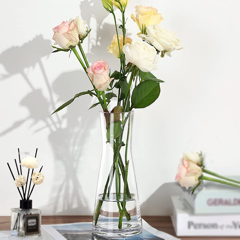 Vase en verre transparent 10 ", Clair