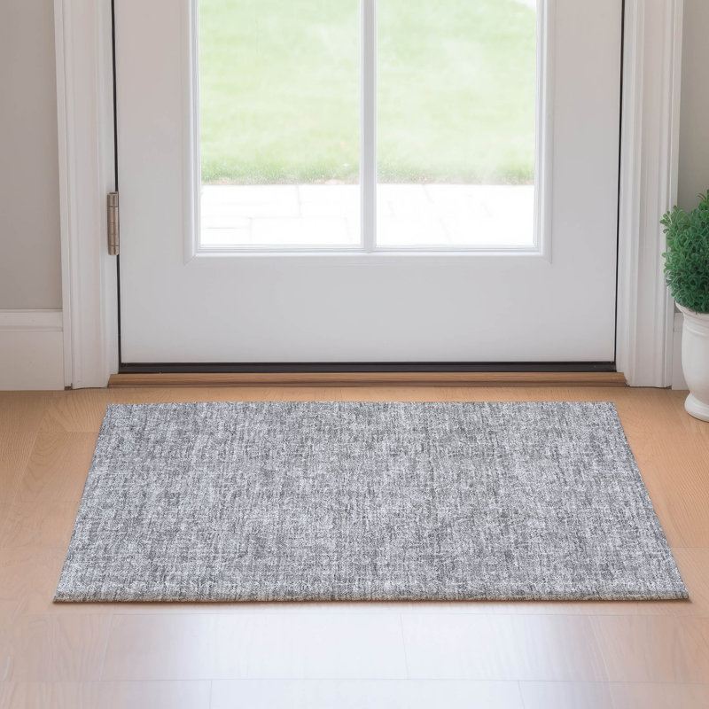 Premium Machine Washable Prisco Silver Rug, Rectangle 1'8" x 2'6"