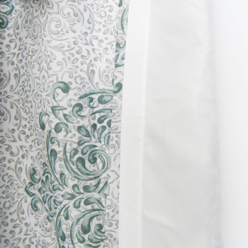 Semi Sheer Curtain Pair, Blue/Ivory
