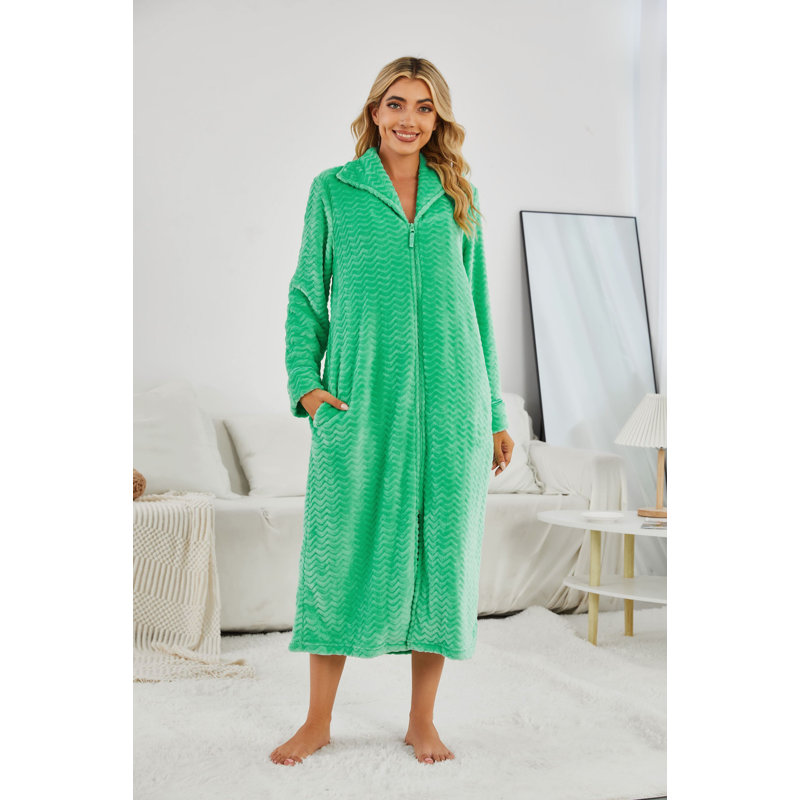 Peignoir fille avec poches mi-mollet, L