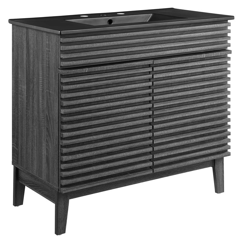 Modway Render 36" Bathroom Vanity, Charcoal