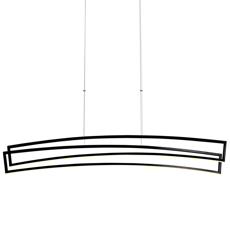 Luminaire suspendu géométrique à DEL 2 lumières Sirius, Noir