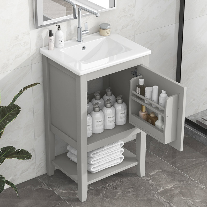 Meuble-lavabo simple avec plateau Nalaya 20,01, Gris