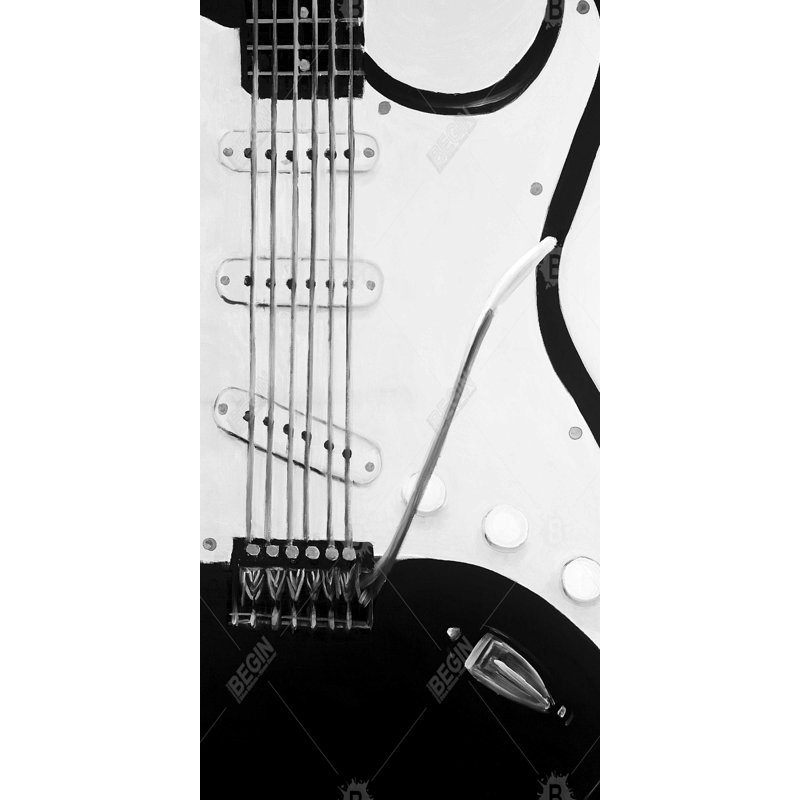 Black electric guitar - 15.75"x31.50" Desk mat