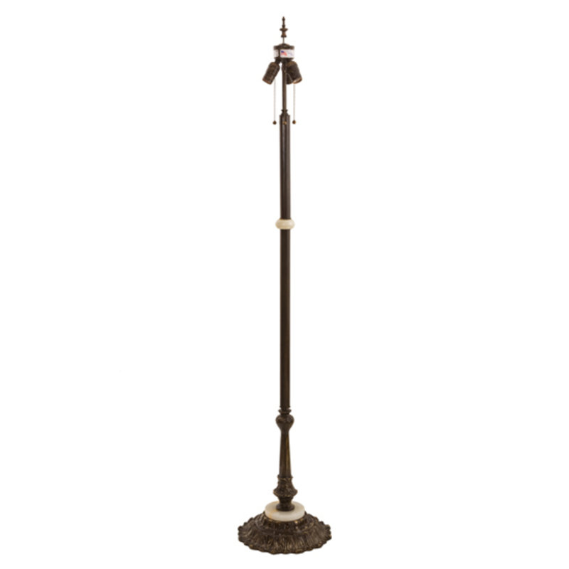 Greenbriar Oak Floor Lamp, White/Pink/Craftsman Brown
