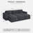 Wide Corduroy Cloud Sponge Sofa Modern Compression Sectional Boneless Couch With Ottomans-1485978870-1485837687